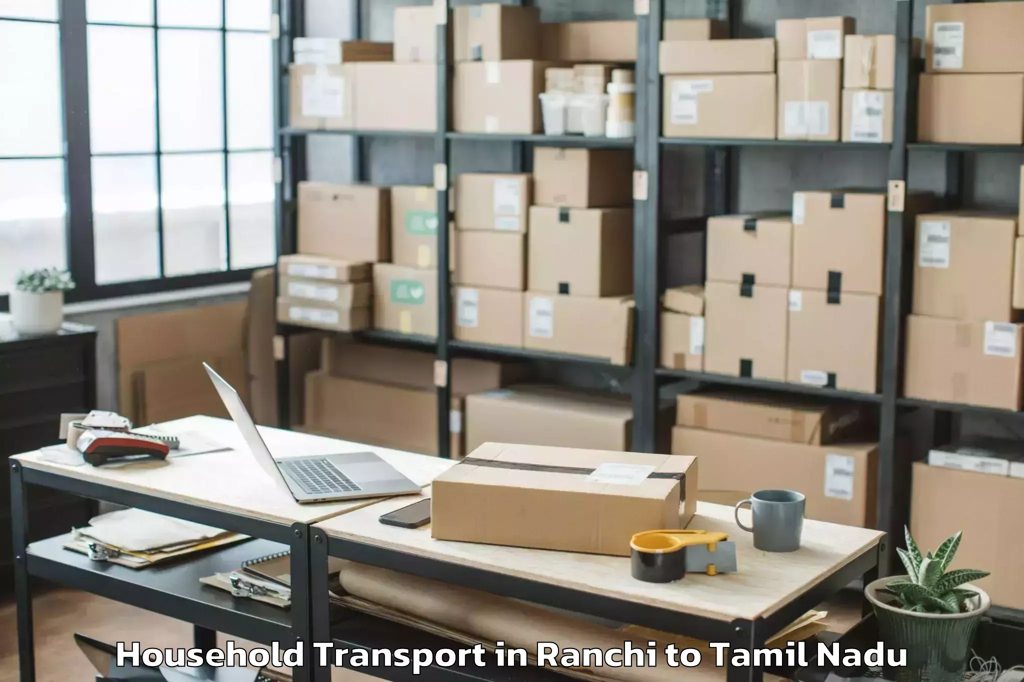 Easy Ranchi to Tuticorin Airport Tcr Household Transport Booking